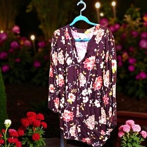 St. John's Bay Purple Floral Blouse